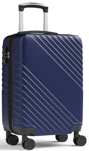 21 Inch Carry On Luggage, ABS Hardside Suitcase with Spinner Wheels, Airline-Approved Cabin Luggage with TSA Security Lock, Expandable Travel Suitcase for Flights, Business Trips & Weekend Vacations - color: Blue, size: 21 IN
