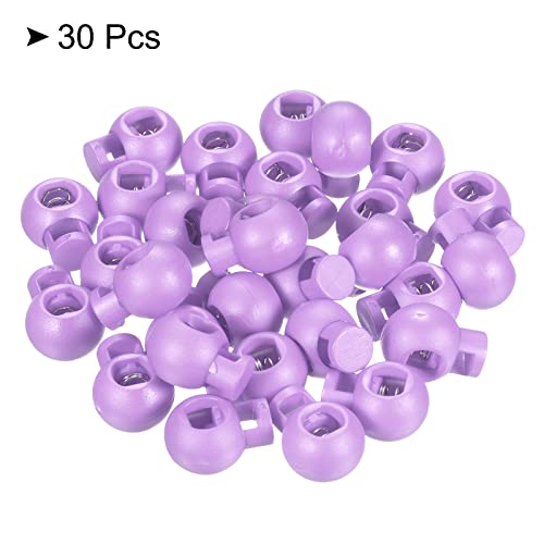 PATIKIL 30Pack Cord Locks Ball Spring Toggle Stopper Light Purple - color: Light Purple