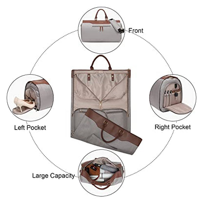 Garment Duffle Bags for Travel,Carry on Garment Bag with Shoe Compartment - color: Caramel