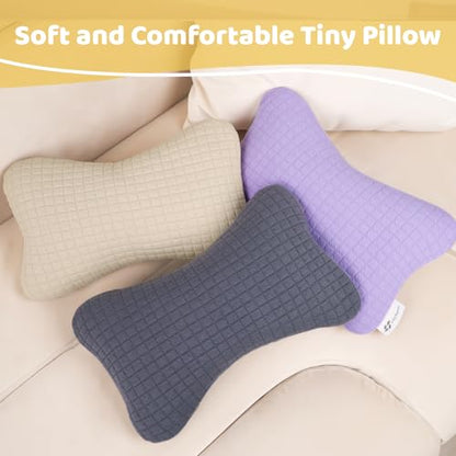 vocheer Small Pillow with Removable Cover, 11"x 7" Tiny Travel Pillow 1 PC - color: Dark Beige-1pc