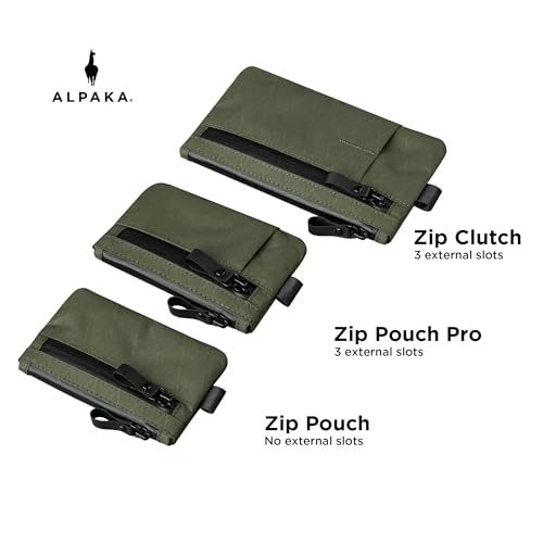 ALPAKA Zip Pouch RFID-Blocking Mens Wallet Dark Green - color: Dark Green