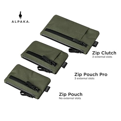 ALPAKA Zip Pouch RFID-Blocking Mens Wallet Dark Green - color: Dark Green