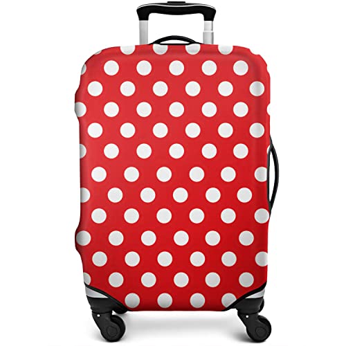 Polka Dot Luggage Cover Protector Fit 25-28 Inch, Red White - color: Luggage Cover-3, size: L(25-28in)