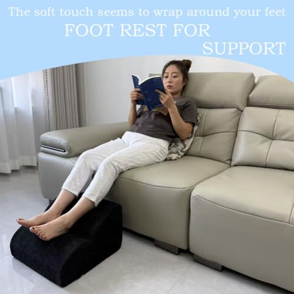 Foot Rest for Under Desk at Work.Multifunctional 3-Tier Foot Stool - color: A-black