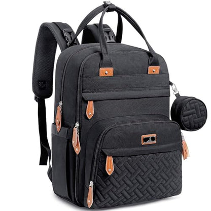 BabbleRoo Diaper Bag Backpack - Baby Essentials Travel Tote - Multi Function Water Resistant Diaper Bag, Travel Essentials Baby Bag with Changing Pad, Stroller Straps & Pacifier Case - Unisex, Black - color: Black, size: Large