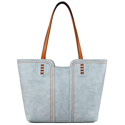 Montana West Tote Bag for Women Top Handle Satchel Purse - color: Pastel Blue