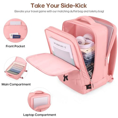 UKEIN Luggage Set with Backpack,Hardshell Carry On Luggage Airline Approved - color: Pink