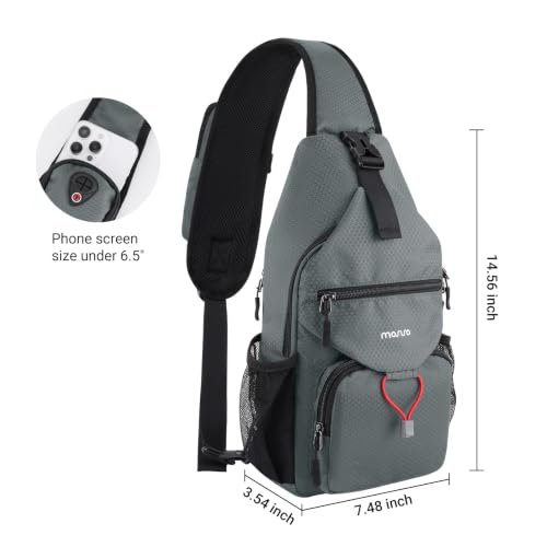 MOSISO Crossbody Sling Bag for Men, Sling Backpack Travel Hiking Daypack - color: Grey