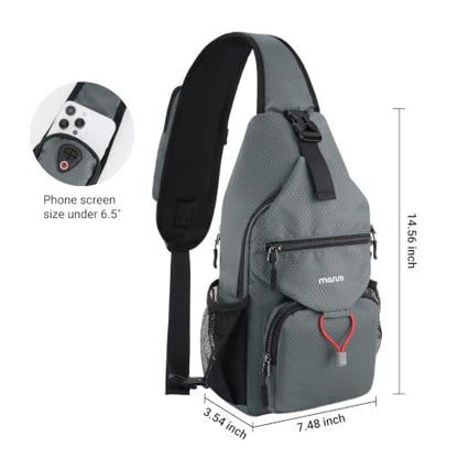 MOSISO Crossbody Sling Bag for Men, Sling Backpack Travel Hiking Daypack - color: Grey