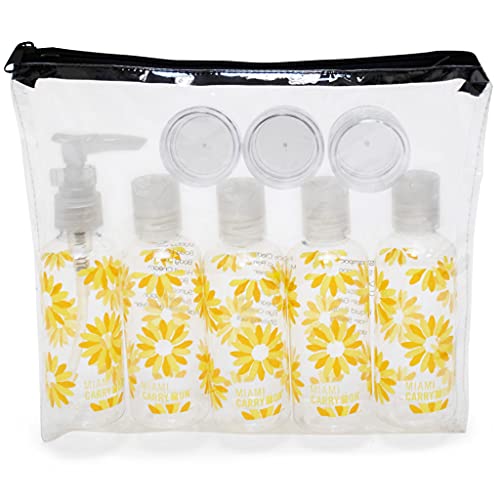 9 Piece TSA Approved Travel Bottle Set - BPA Free (Daisies) - color: Daisies