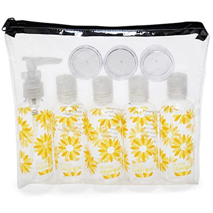 9 Piece TSA Approved Travel Bottle Set - BPA Free (Daisies) - color: Daisies