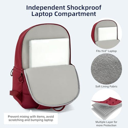HanTrip 18 Inch Carry on Travel Backpack with Lots of Pockets, Burgundy - color: Burgundy, size: 18 Inch