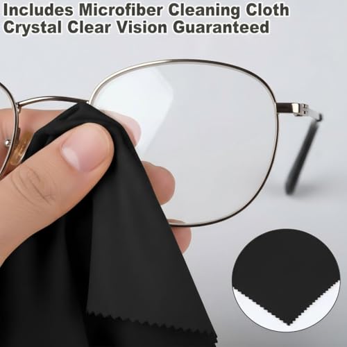 Double Eyeglass Case with Cleaning Cloth, Dual Sunglasses Organizer, Zipper Closure for Travel - color: Black