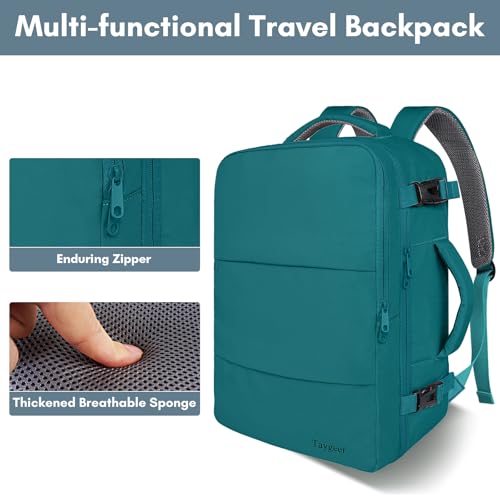 Taygeer Laptop Backpack, Carry On Backpack with 17.3inch Laptop Compartment - color: Peacockblue, size: X-Large