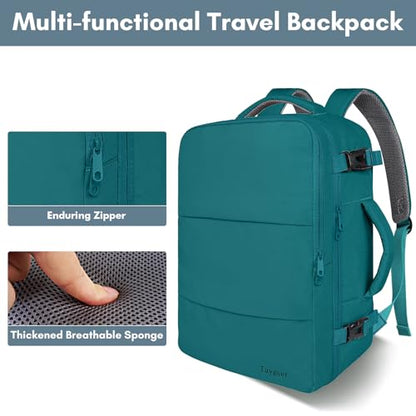 Taygeer Laptop Backpack, Carry On Backpack with 17.3inch Laptop Compartment - color: Peacockblue, size: X-Large