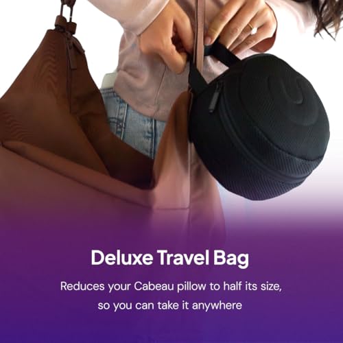 Cabeau TNE S3 Deluxe Luxury Travel Neck Pillow for Airplanes with Patented Seat Strap and Head Hold Technology (Blue) - color: Blue