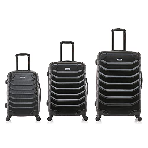 InUSA ENDURANCE Luggage with Spinner Wheels | Spacious Durable Lightweight Hardshell Suitcase, Travel Sets with Handle and Trolley | (20in, 24in, 28in) 3 Piece Luggage Set | Black - color: Black, size: 3-Piece Set (20-Inch, 24-Inch, 28-Inch)
