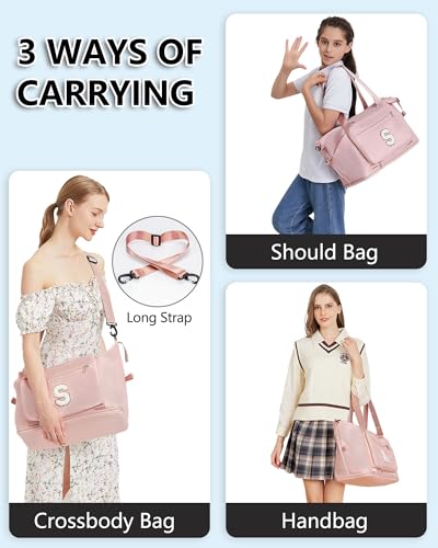 Women Girl Birthday Gifts Weekend Sleepover Overnight Duffle Bag - color: Pink, style: G
