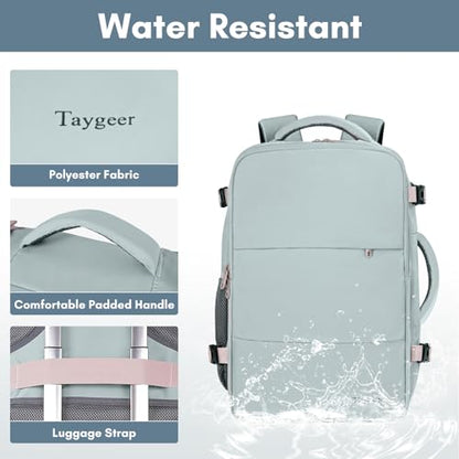 Taygeer Carry On Backpack for Women, TSA Approved Personal Item Backpack - color: Powderblue, size: X-Large