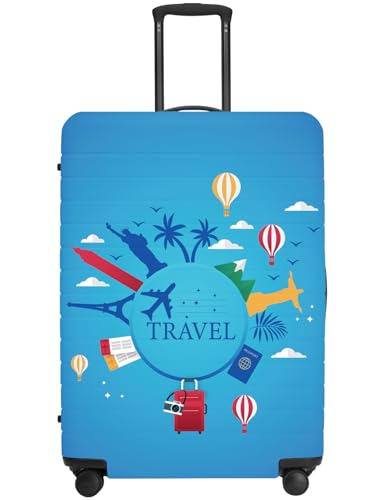 Luggage Covers For Suitcase TSA Approved, Fits 18-32 Inch - color: City Travel, size: L(27"-30" Suitcase)