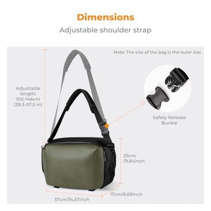 K&F CONCEPT Large Camera Sling Bag, Everyday Shoulder Bag - color: 13 Green Large