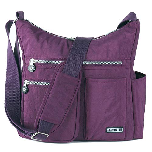 MHCNLL Women's Nylon Crossbody Purse, Anti-Theft RFID Lightweight - color: Purple