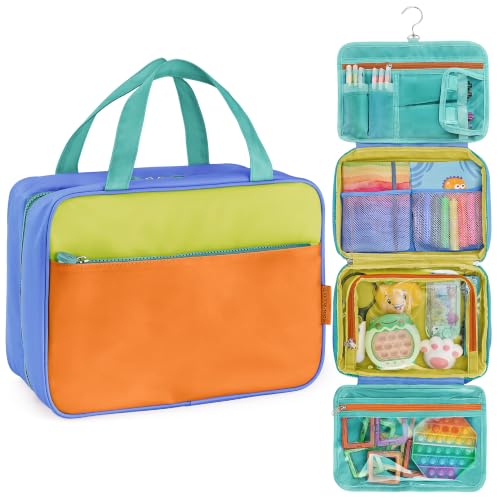 Kids Travel Organizer, Boys Bag With Hook, Toiletry and Makeup Bag, Large - color: CB Blue, size: Large