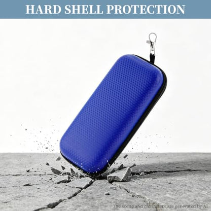 WOZEAH Double Eyeglasses Case Hard Shell EVA Dual Sunglasses Organizer - color: Blue
