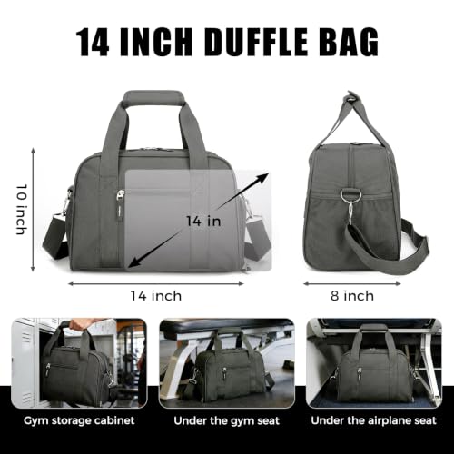 Searock 14 inch Small Gym Bag with Shoe Compartment - color: Dark Grey, size: 14 x 8 x 10″ (Small)