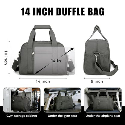 Searock 14 inch Small Gym Bag with Shoe Compartment - color: Dark Grey, size: 14 x 8 x 10″ (Small)