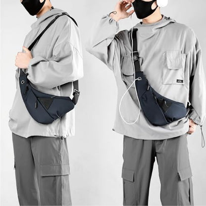 Small Sling Crossbody Bag Men Women, One Strap Casual Chest Bag - color: Blue