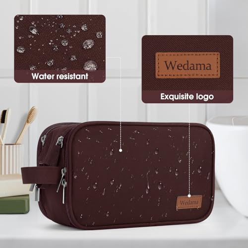 Wedama Toiletry Bag for Men, Handheld Travel Bag, Waterproof Toiletries, Thickened Polyester Dopp Kit, Toiletries Business Trips and Camping, Brown - color: Brown, size: Large