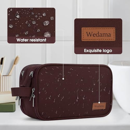 Wedama Toiletry Bag for Men, Handheld Travel Bag, Waterproof Toiletries, Thickened Polyester Dopp Kit, Toiletries Business Trips and Camping, Brown - color: Brown, size: Large