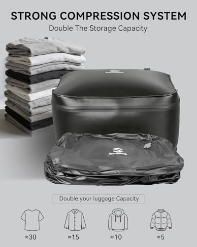 41L Travel Vacuum Bags with Pump, 180° Open,Compression Bags for Travel Luggage, Reusable IP67 Waterproof Vacuum Seal Packing Cubes for Carry On Suitcase and Backpack (1PC + Pump) - size: 1PC-PUMP