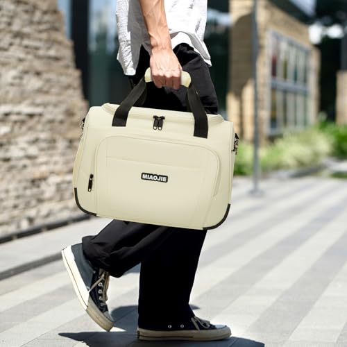 Underseat Carry On Luggage Bag, Lightweight Travel Tote Bag for Travel - color: Beige, size: 16IN