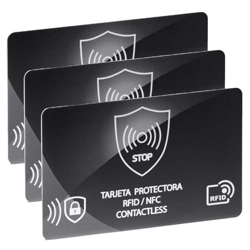 RFID Blocking Card,Credit Card Bank Debit Contactless Theft Prevention NFC Blocker Protector,Protection for Entire Wallet - color: B-3 Pcs Black