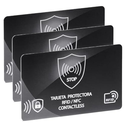 RFID Blocking Card,Credit Card Bank Debit Contactless Theft Prevention NFC Blocker Protector,Protection for Entire Wallet - color: B-3 Pcs Black