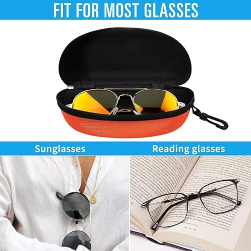 ZONLY 3 Pack Sunglasses Case Portable Travel Zipper Eyeglasses Case Hook With Cleaning Cloth - color: B-red+blue+orange