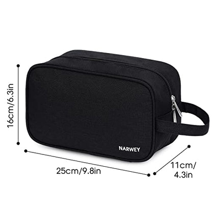 Narwey Travel Toiletry Bag for Women, Dopp Kit Men, Bathroom, Medicine Bag - color: A-Black