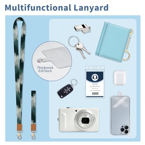 Forest Lanyard Wallet with Id Badge Holder Keychain for Card Women - color: Misty Forest