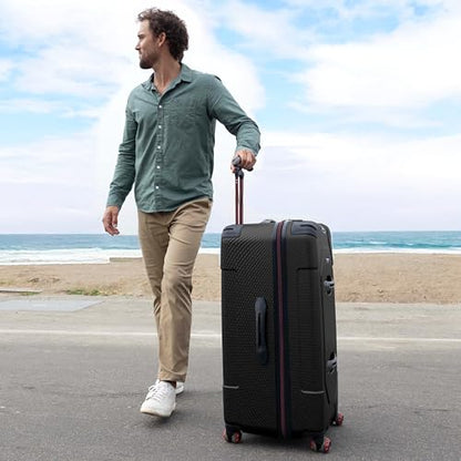 Traveler's Choice Maxporter II Polycarbonate Hardside Trunk with Spinner Wheels, Black, 28-Inch Medium Trunk - color: Black, size: 28-inch Medium Trunk
