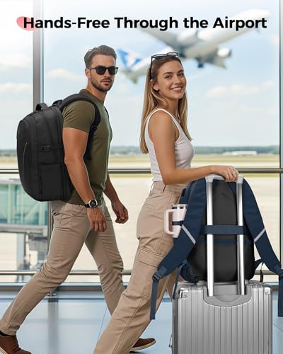 MATEIN HER Navy Blue Backpack, Computer Backpack with Water Bottle Pocket - color: Blue, size: 17.3 Inch