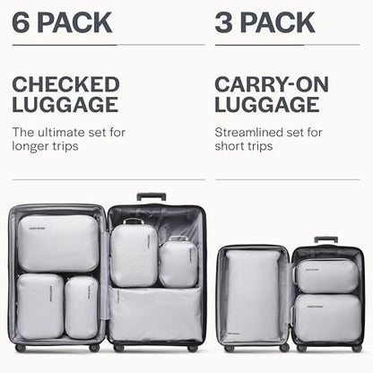 Aerotrunk Ultralight Compression Packing Cubes for Travel, 3-Pack, Light Grey - color: Light Grey, size: 3-Pack