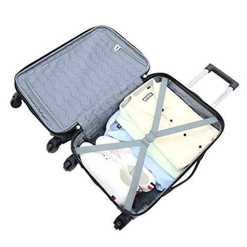 Travelers Club Chicago Hardside Expandable Spinner Luggage, Black, 3 Piece Set - color: Black, size: 3-Piece Set