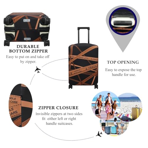 Explore Land Travel Luggage Cover Fits 31-32 inch Case (Gold Fragile, XL) - color: Gold Fragile, size: XL