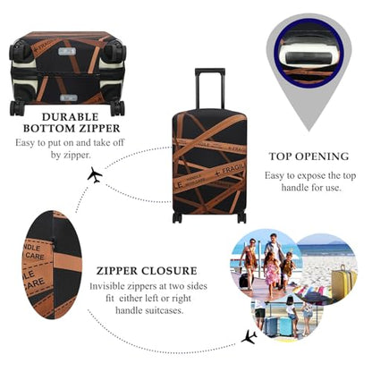 Explore Land Travel Luggage Cover Fits 31-32 inch Case (Gold Fragile, XL) - color: Gold Fragile, size: XL