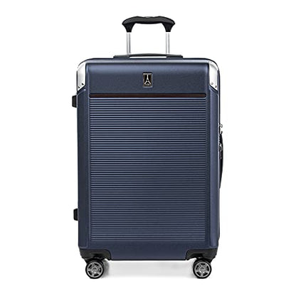 Travelpro Platinum Elite Hardside Checked Luggage, True Navy, 25-Inch - color: True Navy Blue, size: Checked- Medium 25-Inch