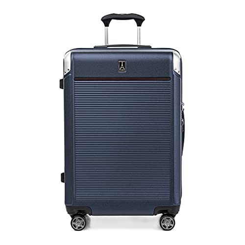 Travelpro Platinum Elite Hardside Checked Luggage, True Navy, 25-Inch - color: True Navy Blue, size: Checked- Medium 25-Inch