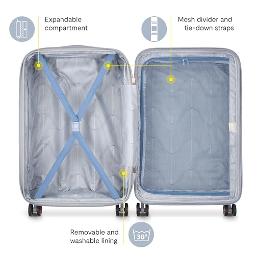 DELSEY PARIS Cruise 3.0, 24 Inch Checked-Medium Luggage, Platinum - color: Platinum, size: Checked-Medium 24 Inch