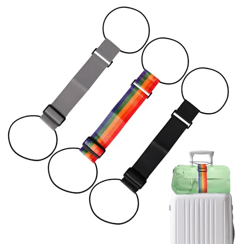 3pcs Luggage Straps Suitcase Adjustable Belt, Elastic Strap Belt Holding Bags Together, Add a Bag Easy to Travel Suitcase